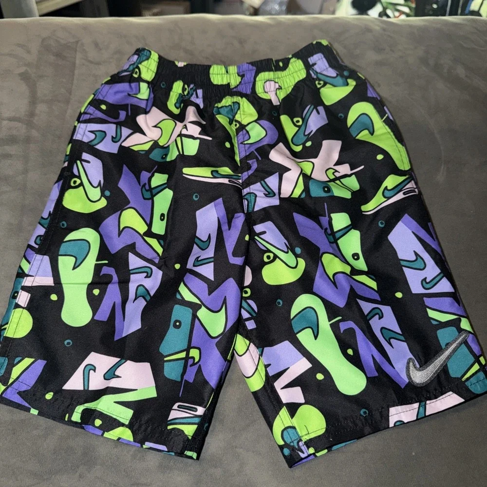 Nike Boys Swim Trunks Sz Small Multi Color